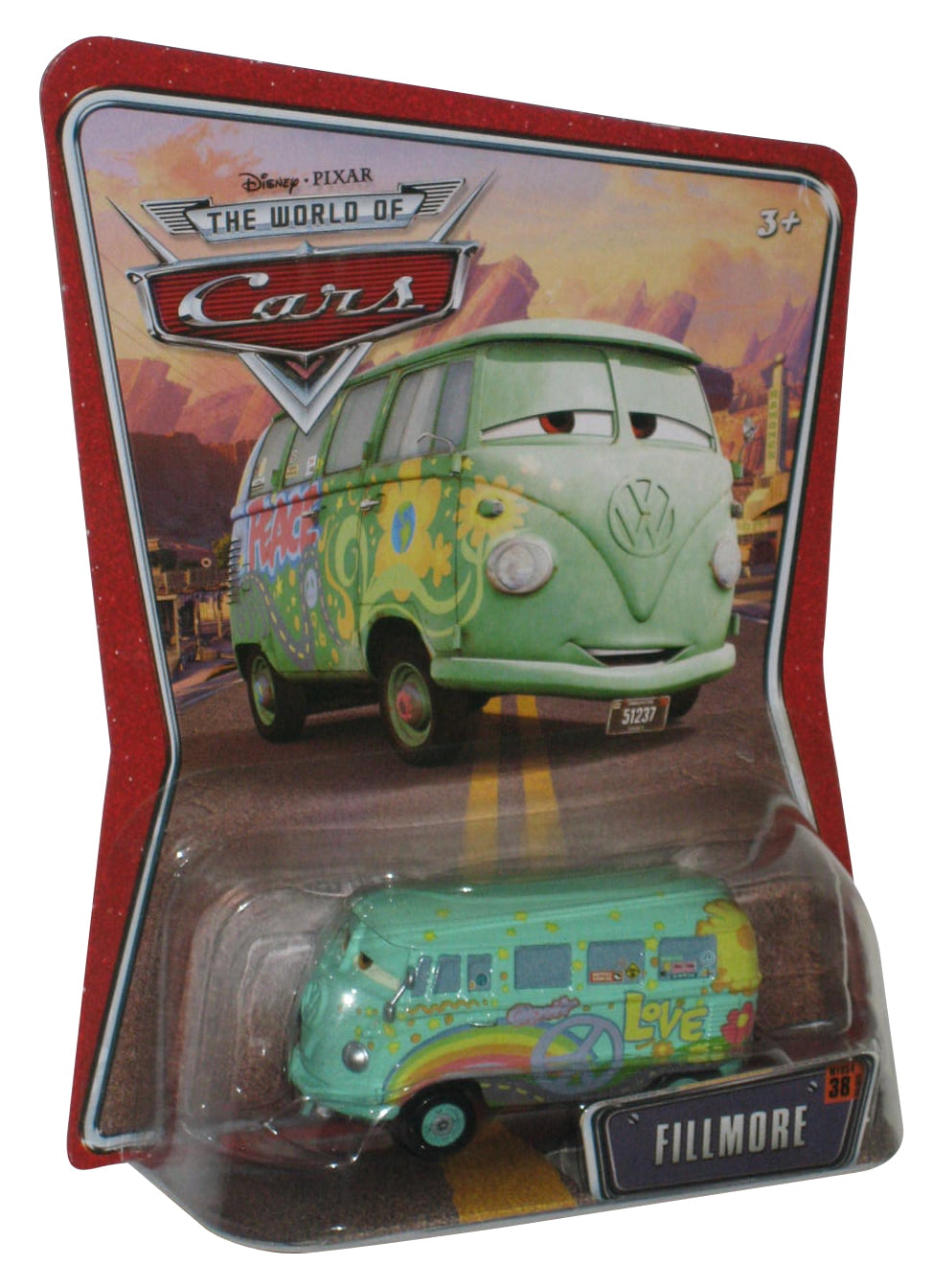 Disney Pixar World of Cars Movie Fillmore Die-Cast Toy Car No. 38 ...