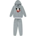 thumbnail image 4 of SYMOID Boys Gray 2-Piece Tracksuit, Ghost Graphic Hoodie & Jogger Set for Kids Hall-oween & Casual Tops,Size 4 T, 4 of 5