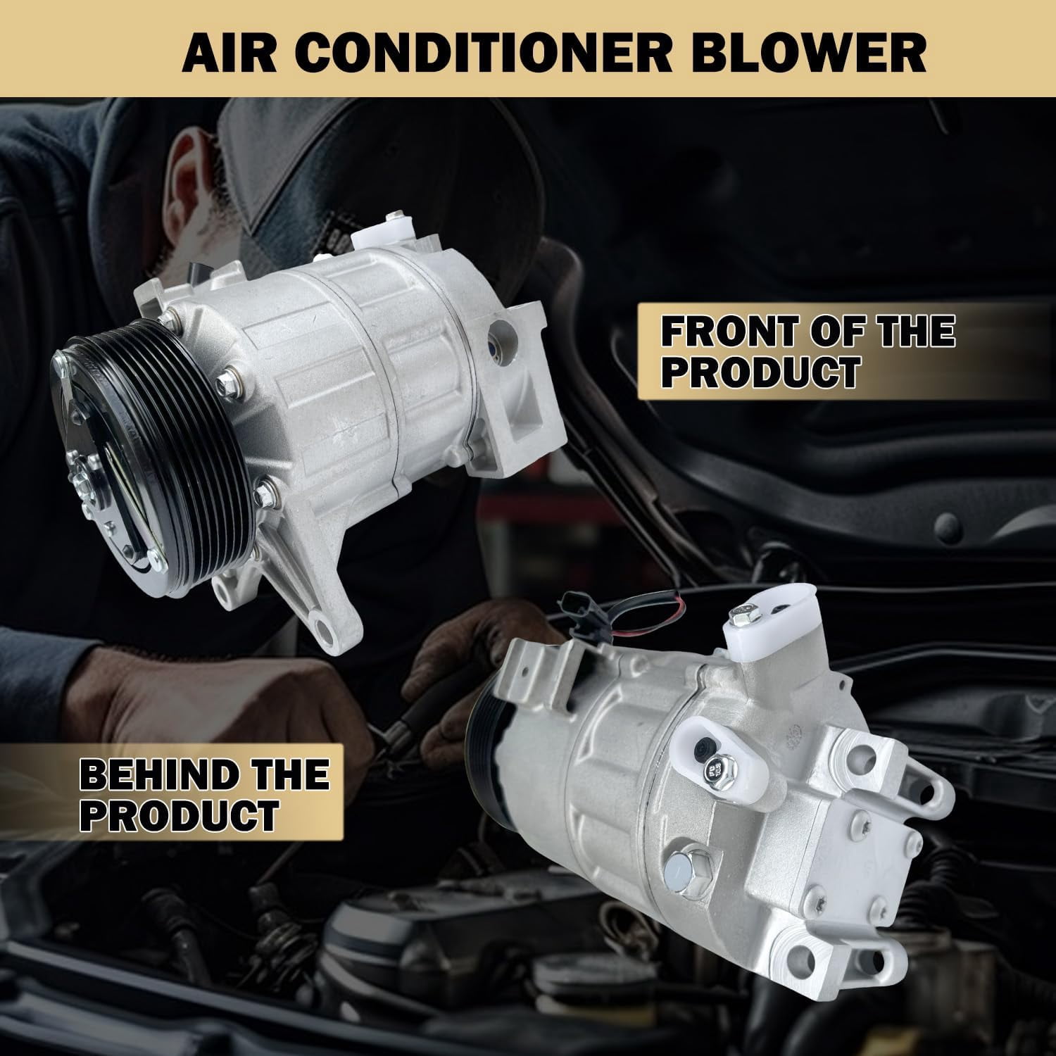 AC Compressor with A/C Clutch for Nissan (Maxima/Murano/Pathfinder/Quest 2.5L/3.5L 2009-2017) & INFINITI (QX60/JX35 2.5L/3.5L 2013-2014) | Replaces 926001JA0A, 926003JA1A