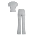 thumbnail image 5 of MSJUHEG 2 Piece Outfits 2025 Travel Outfits for Women Workout Sets for Women Summer Pants Sets Women 2 Piece Outfits Summer Outfits for Women Crop Tops Wide Leg Pant Sets Gray S, 5 of 9