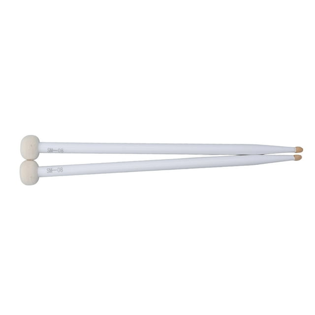 Ensemble de Maillet de Tambour, Accessoires de Maillets de Tambours Portatifs Poignée en Érable pour Performance Blanc