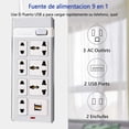 thumbnail image 4 of Multicontacto 7 Conexiones 2 Puertos Usb 2500w DOSYU, 4 of 6