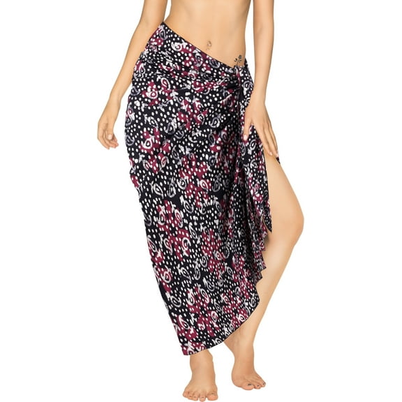 LA LEELA Women's High Waist Tie Sarongs Long Cover Ups One Size Pink, Paisley