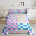 thumbnail image 2 of Erosebridal Geometric Buffalo Comforter Sets Queen Size,Checkered Grid Bedding Queen Comforter Set,Plaid Room Decorative,Ultra Soft,3-Piece, 2 of 8