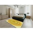 thumbnail image 5 of Ahgly Company Machine Washable Indoor Round Transitional Bold Yellow Area Rugs, 3' Round, 5 of 7