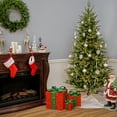 thumbnail image 3 of National Tree Company 6.5 ft. Pre-Lit Feel Real® Artificial Slim Christmas Tree, Green, Nordic Spruce®, Clear Lights, Includes Stand, 3 of 5