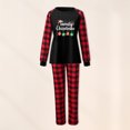 thumbnail image 3 of Conjunto de pijama familiar de 2 piezas con estampado a cuadros y manga raglán pantalones superiores ropa de dormir, 3 of 8