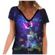 thumbnail image 2 of ICHUANYI Clearance Womens Spring And Summer Short SleevesＶ-Neck T-Shirt Blouse Tops(Purple, S) ICHUANYI WER2023080904302, 2 of 7