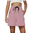 thumbnail image 2 of Girls Hiking Cargo Shorts Quick Dry Lightweight Summer Drawstring Athletic Shorts with Pockets Pink 13-14 Years, 2 of 8