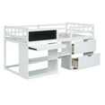 thumbnail image 3 of Twin Size Low Loft Bed with Rolling Desk, Shelf and Drawers - White, 3 of 13