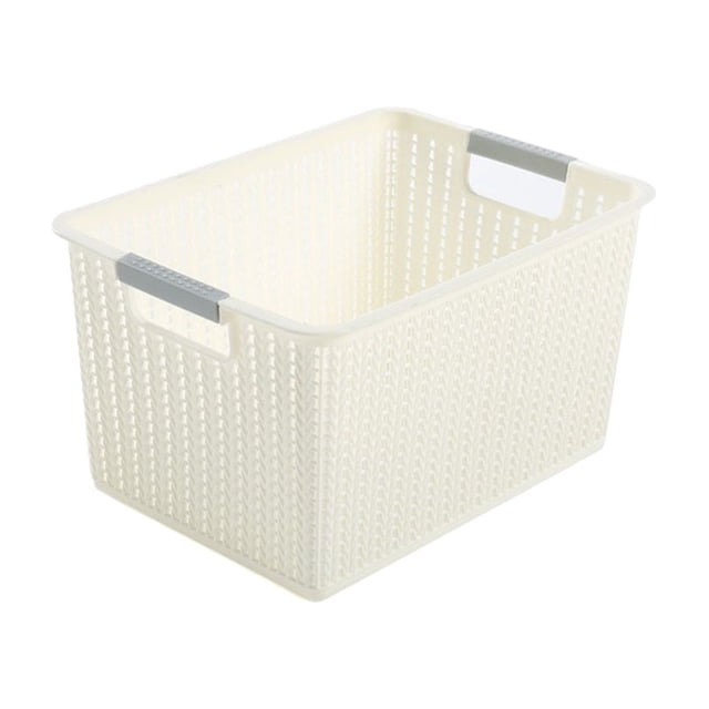Yuarrent Caja de plástico duradera - Organizador de almacenamiento apilable para habitación o dormitorio Ahorre espacio cuando no esté en la Almacenamiento y organización del hogar blanco METRO