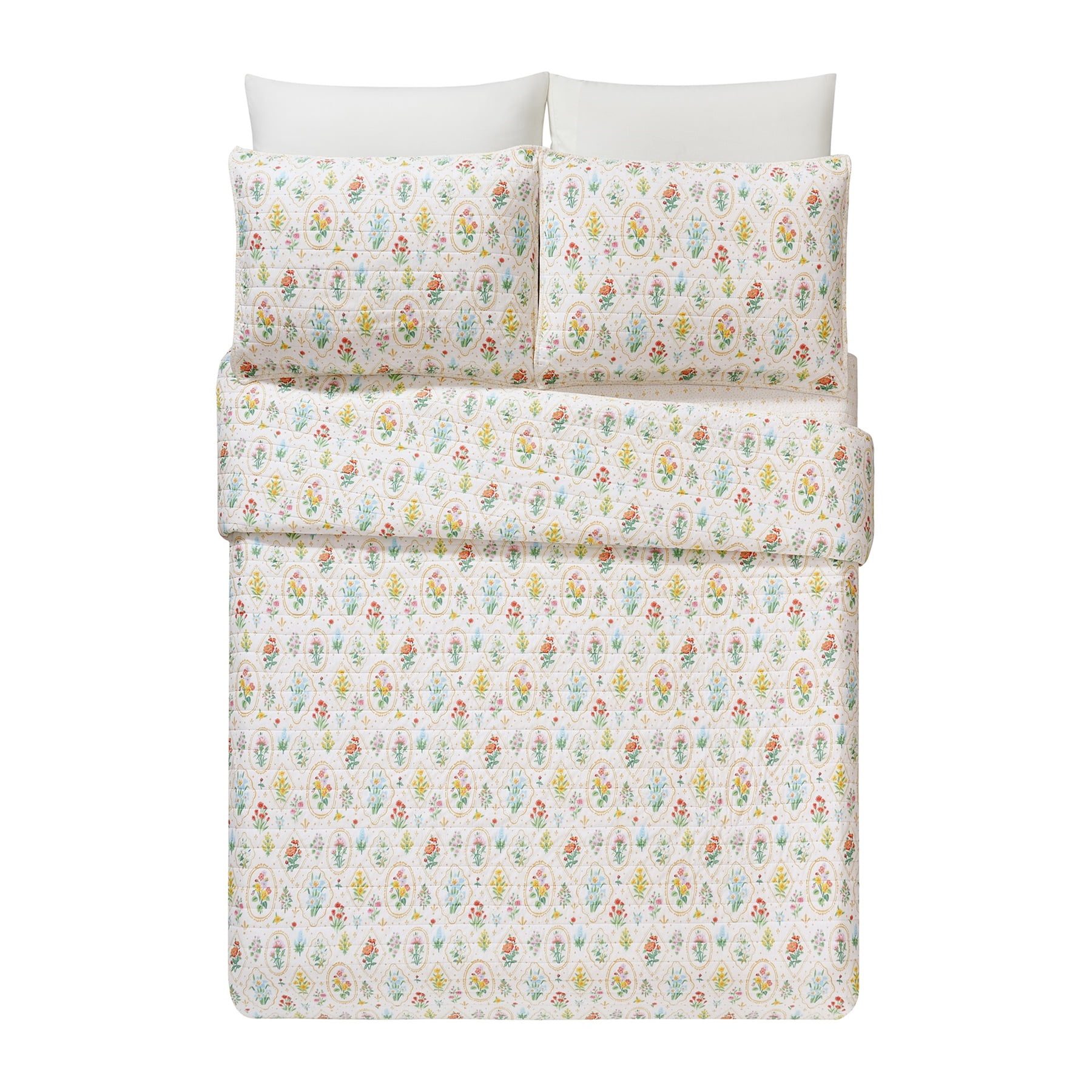 Makers Collective Floral Wallpaper Multi-Color 2-Piece Quilt Set, Twin