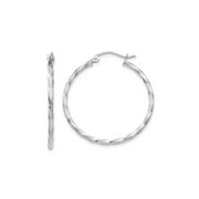 Primal Gold 14 Karat White Gold Twist Hoop Earrings