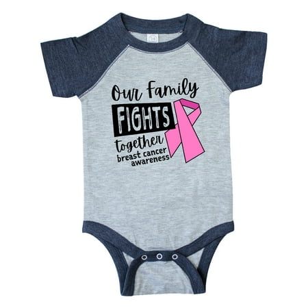 

Inktastic Our Family Fights Together Breast Cancer Awareness Gift Baby Boy or Baby Girl Bodysuit