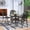Dark Bronze/No Cushion, variant on MEETWARM 5 Piece Patio Dining Set, Outdoor All-Weather Cast Aluminum Dining Table Set, Patio Furniture Set for Backyard Garden Deck, Include 4 Chairs and a 35.4" Round Table with Umbrella Hole