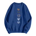thumbnail image 4 of Sweatshirt for Women Women's Valentine's Day Couples Matching Heart Print Crewneck Long Sleeve Cozy Casual Hoodless Sweatshirt Hoodies for Women Trendy Blue XL, 4 of 4