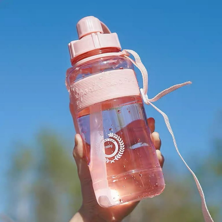 Filter Water Bottle with Filter Straw Replaceable 4-Stage Portable Pink