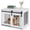 White, variant on 31.5" Dog Crate Furniture with Sliding Barn Door, Wooden Dog Kennel End Table for Small Medium Dogs, Decorative Pet Crate Side Table with Metal Bars & Spacious Tabletop, Gray (White)
