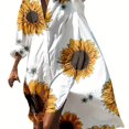 thumbnail image 1 of Vestido Camisero Con Estampado De Girasoles Y Mariposas, Elegante Vestido De Manga Larga Con Botones, Ropa De Mujer, 1 of 4