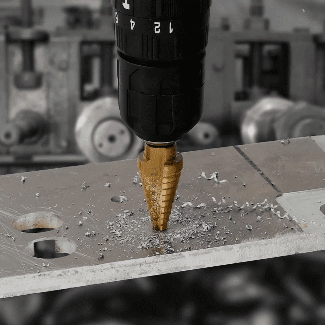 Hyper Tough 12-Step Split Point Titanium Coated Drill Bit, 3/16 - 7/8-inch, Model 42536, HYPERTOUGH PL HT STEP DRILL BIT