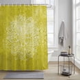 thumbnail image 3 of Yellow Boho Flowers Shower Curtain, Vintage Abstract Watercolor Yellow Bohemia Floral Waterproof Shower Curtain Set with 12 Hooks Lightweight Bath Curtains Fabric Bathroom Decor 60x72 Inches, 3 of 9