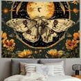 thumbnail image 2 of Creowell  Orange Moth Tapestry Boho Retro Floral Flowers Tapestries Aesthetic Vintage Mushroom Tapestry Bedroom Indie Vertical Tapestry Wall Hanging for Living Room Dorm, 2 of 6