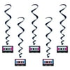 Pack of 6 Hanging 80's Cassette Tape Whirl Decorations 39"