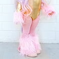 thumbnail image 4 of Diconna Girl's Faux Fur Leg Warmers Solid Color Soft Cozy Fuzzy Boot Cuff Cover Party Costumes, 4 of 8