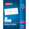 Avery Address Labels for Laser Printers, 1 x 2 5/8, White, 7500/Box