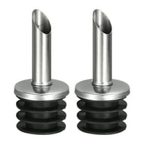 Stainless Steel Bottle Pourers, 2Pack Olive Oil Spout, for Pours Liquid, Most Liquor Bottles (Black)