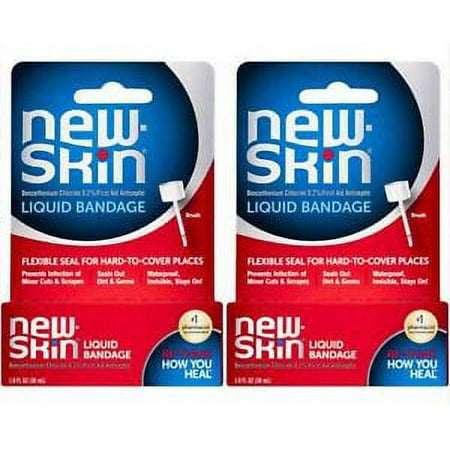 New Skin Liquid Bandage with Brush Applicator 1oz ( 2 pack )