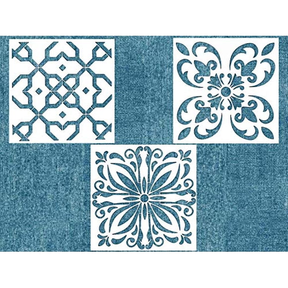 Obuy Juego De Plantillas (12 X 12 Pulgadas) Plantilla De Pintura Cortada Con Láser Para Azulejos De Pared, Tela, Plantillas De Madera, Plantilla Reutilizable (Paquete De 3) (Ph-1)