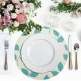 thumbnail image 5 of Round Placemats Plate Mats 15 Inch Non-Slip Heat Resistant Washable PVC Set Table Decoration for Kitchen Dining Turquoise Leaf, 5 of 7
