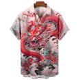 thumbnail image 5 of Camisa de Año Nuevo 2024 para hombre, camisas de manga corta con cuello de solapa a la moda, blusas y camisas con estampado 3D de dragón geniales, 5 of 5