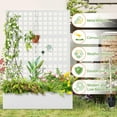 thumbnail image 3 of Metal Raised Garden Bed, Trellis Planters Bed with Drainage Holes for Climbing , Vegetables Outdoor Privacy Screen with Planter Box 71"x47"x16", White, 3 of 8