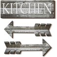 thumbnail image 1 of Kitchen The Heart of The Home Rustic Wood Wall Sign 13.78 x 5.12 Inch Wall Decor with 2 Wooden Arrow Hanging Signs Hanging Wall Sign Rustic Wooden Wall Sign (Retro Color), 1 of 7