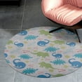 thumbnail image 4 of Cartoon Dinosaur Round Carpet Circle Rug Outdoor Patio Area Rug Washable Large Area Rugs Hallway Room Decor Fitness Mats, 4 of 8