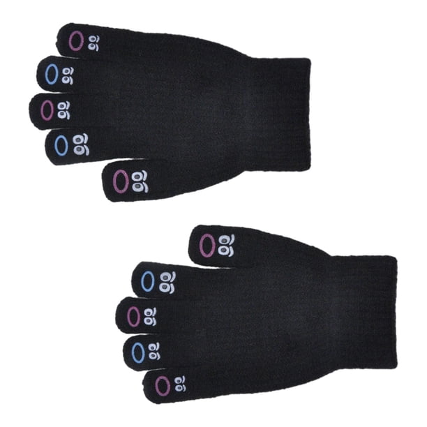 Guantes cálidos de invierno ligeros con dibujos animados para clima frío, mitones de dedos completos para Negro