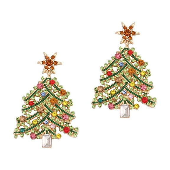 Top-kevin Christmas Earrings for Women Cute Reindeer Earrings Colorful Light Bulb Xmas Earrings Christmas Tree Earrings Gingerbread Deer Garland Bow Earrings Holiday Jewelry