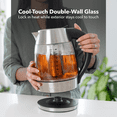 thumbnail image 6 of OVENTE Electric Tea Kettle with Temperature Control, Removable Tea Infuser, Easy to Fill Lid, Keep Warm Function, Auto Shut-Off, 1.7L Double Wall Borosilicate Glass, Stainless Steel Base, Silver KD68, 6 of 9