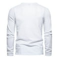 thumbnail image 4 of Yuyuzo Men Basic Tops Long Sleeve 1/4 Button Notch V Neck Cozy Fall Casual Shirts Blouse Solid Color, 4 of 5