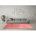 thumbnail image 3 of Ahgly Company Machine Washable Indoor Square Oriental Red Modern Area Rugs, 5' Square, 3 of 4