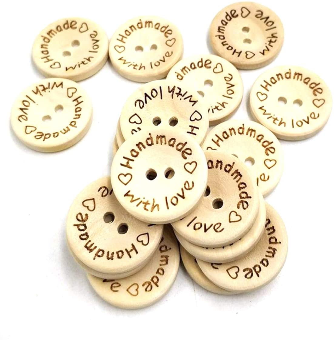 24 wood buttons 34'' wooded buttons 2 holes for craft for projects sewing knitting scrapbooking DIY projects
