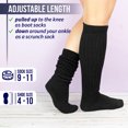 thumbnail image 3 of MDR Women's Extra Long & Heavy Slouch Cotton Wear at any Length Socks Made in USA 2 Pair Size 9 to 11 (2 Black), 3 of 7