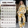 thumbnail image 6 of SCRAWLGOD Flower Leaf Print Beige Women's 2 Piece Outfits Lounge Set Loose Fit Turtleneck Sweatshirt Wide Leg Sweatpants Set Sweatsuit Comfortable Tracksuit, XS, 6 of 7