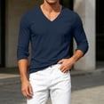 thumbnail image 2 of Vmvidoty 2026 Mens Long Sleeve V Neck Mesh Shirts Lightweight Tees Casual Basic Workout T Shirts Dark Blue 4XL, 2 of 10