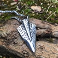 thumbnail image 4 of Colgante de doble cara de acero inoxidable con runas vikingas y mitología nórdica, cadena larga, joyería para hombre con personalidad, 4 of 6