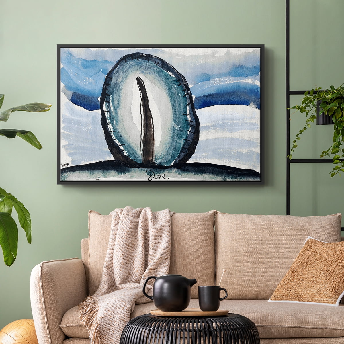 Vintage Landscape-CCXCVIII By Wexford Home Framed in Black Wood Gallery Wrapped Canvas 25 in. x 37 in.