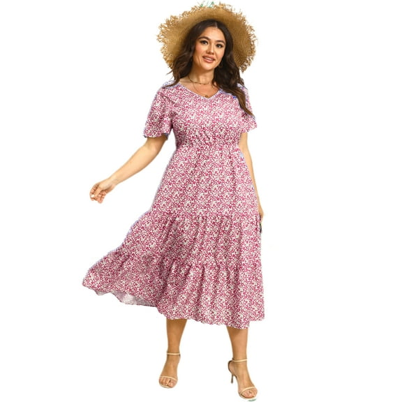 Yesfashion Womens Summer A-Line Dress with Pockets Mini Short Sleeve Dresses Flowy Beach Swing Dress 2025 Vacation Travel