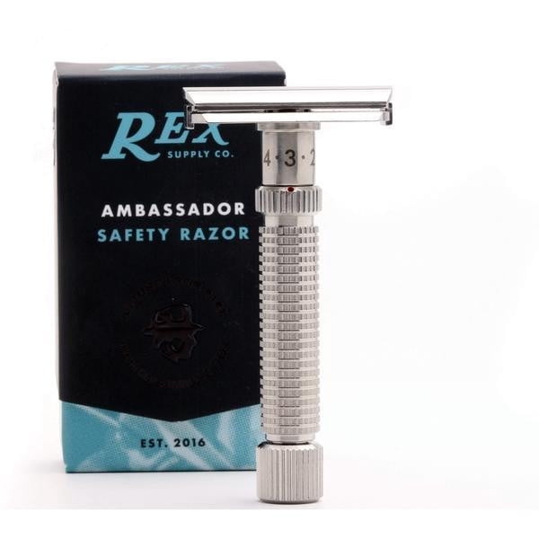 Rex Supply Co. Ambassador Adjustable Stainless Steel DE Safety Razor